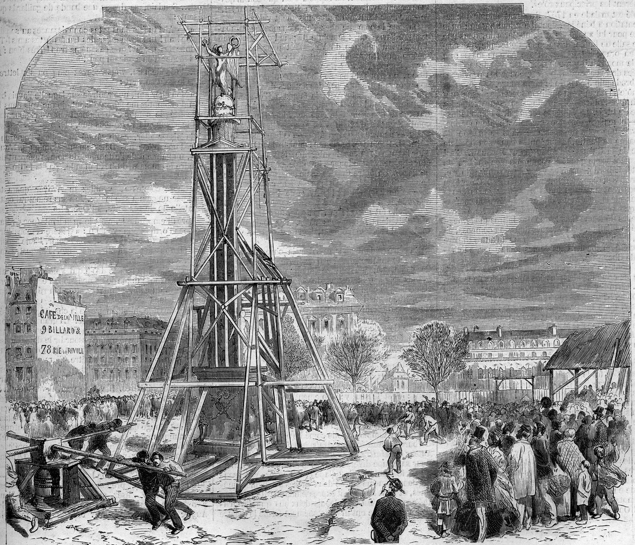 Fontanna Palmier przeniosła się na Place du Chatelet w Paryżu w 1858 roku. autorstwa French School