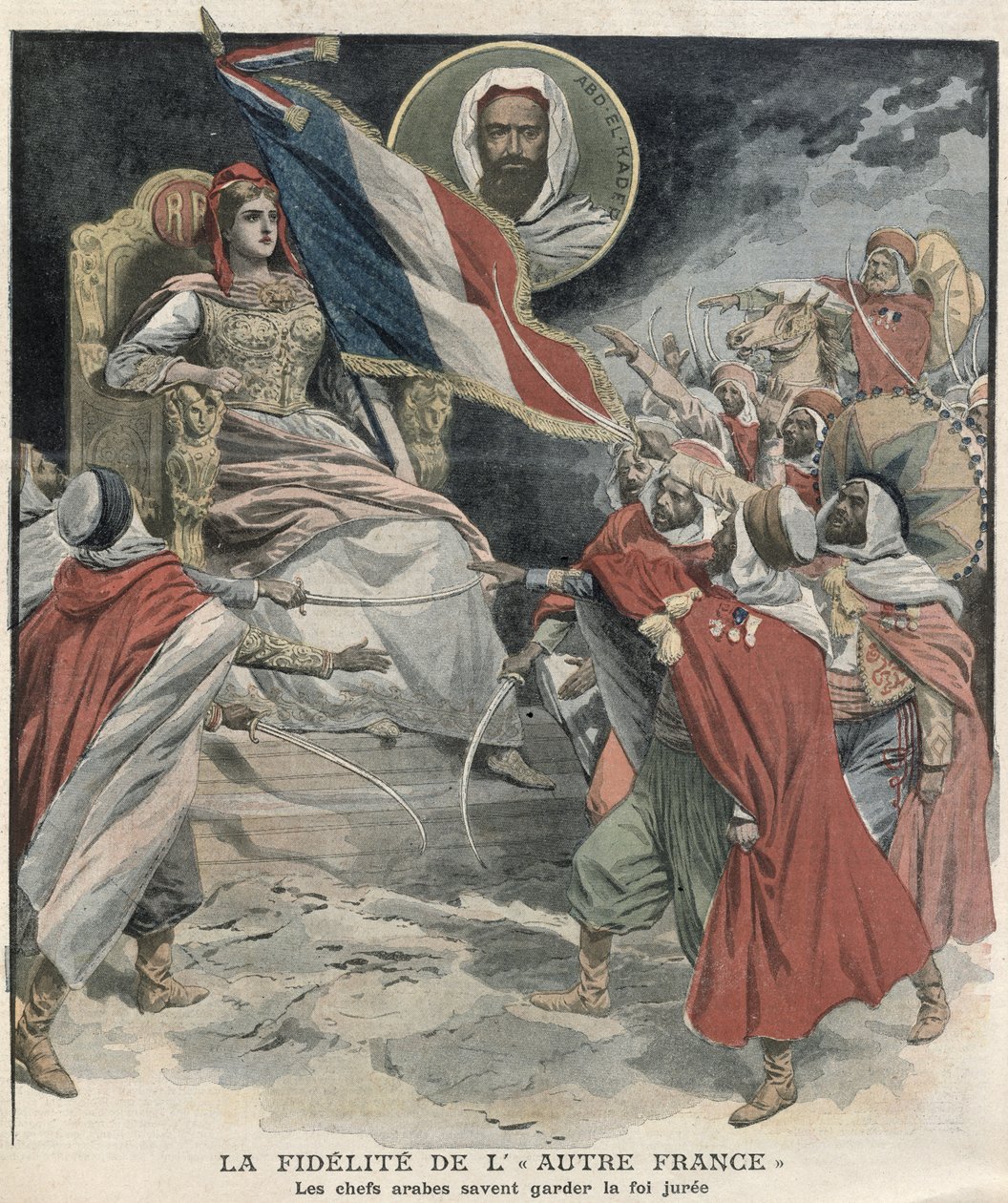 Lojalność algierskich wodzów arabskich wobec Francji, okładka „Le Petit Journal”, 15 grudnia 1907 r. autorstwa French School