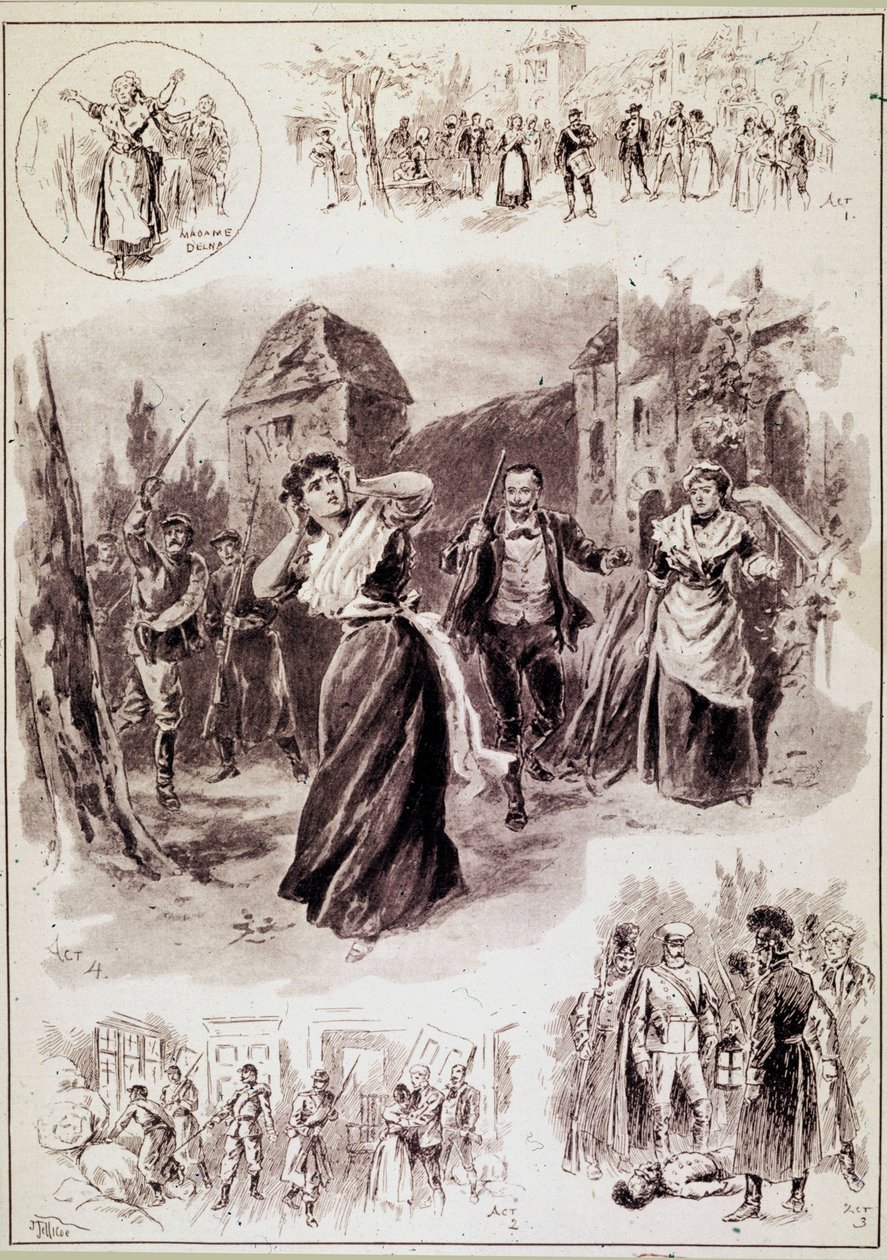 Główna ilustracja przedstawia tę scenę: „Słyszano łzę, następowały oddzielne ciosy. Franciszka, poruszona drżeniem, przyłożyła ręce do uszu”” za „L
