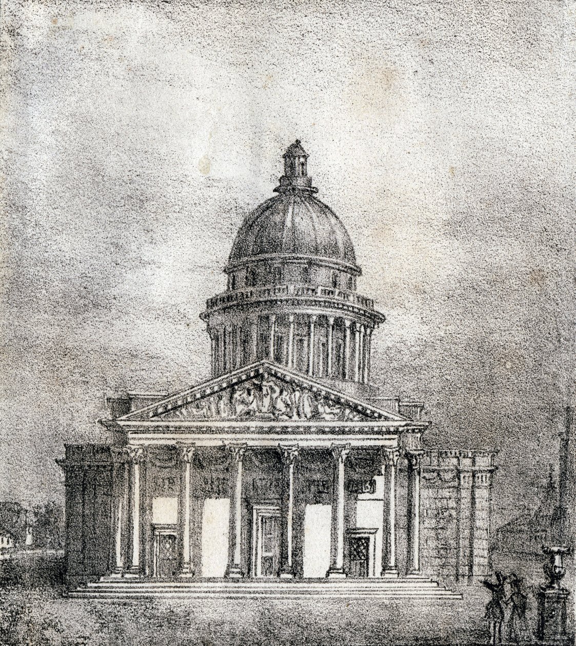 Panteon - „Alfabet Malowniczy des Monumens de Paris” ok. 1840 (rycina) autorstwa French School