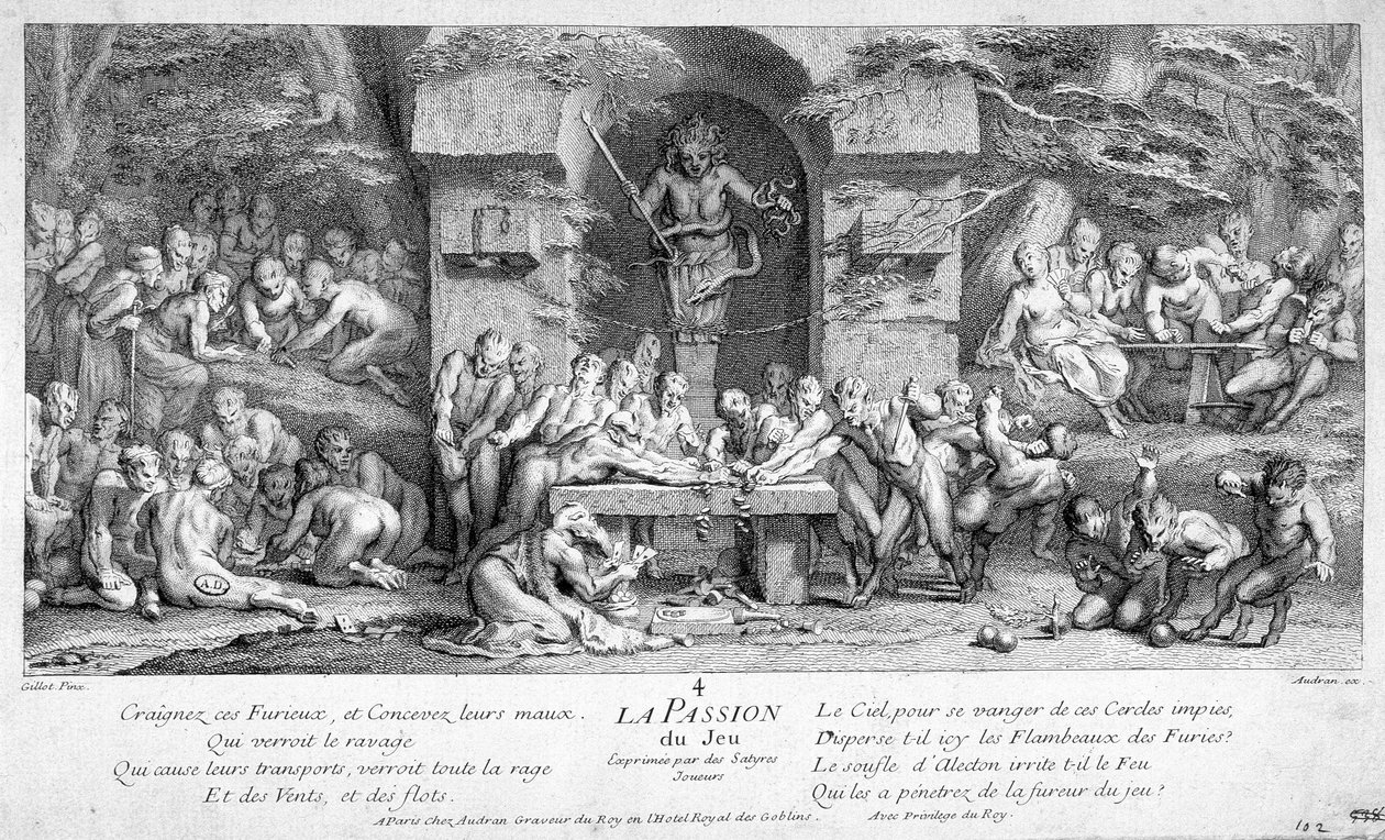 Pasja do gry wyrażana przez graczy satyres. autorstwa French School