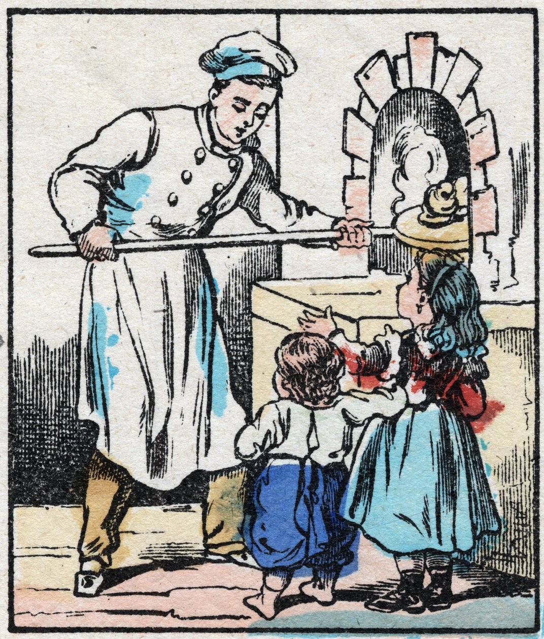 Cukiernik. Grawerowanie w „”La chanson des metier””. Obrazowanie epinal, koniec XIX wieku. Prywatna kolekcja autorstwa French School