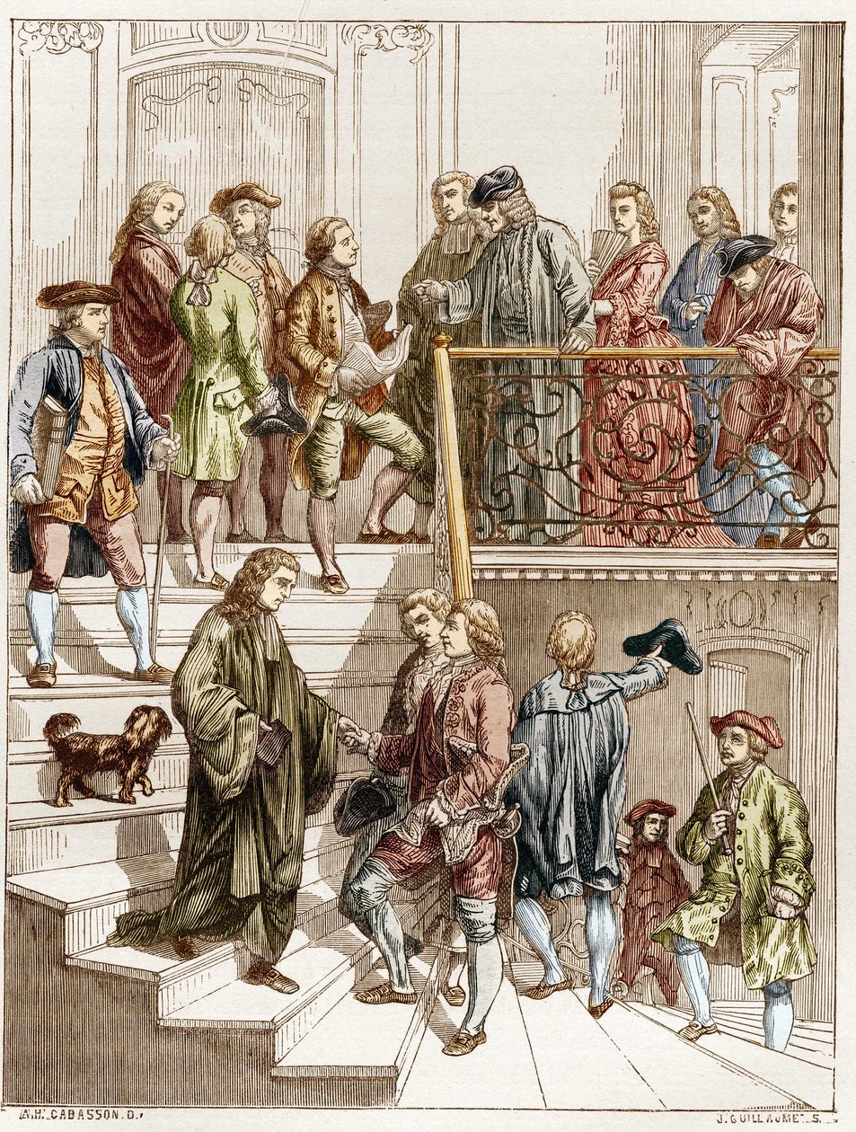 Filozofowie XVIII wieku na schodach Woltera (Francois Marie Arouet dit autorstwa French School