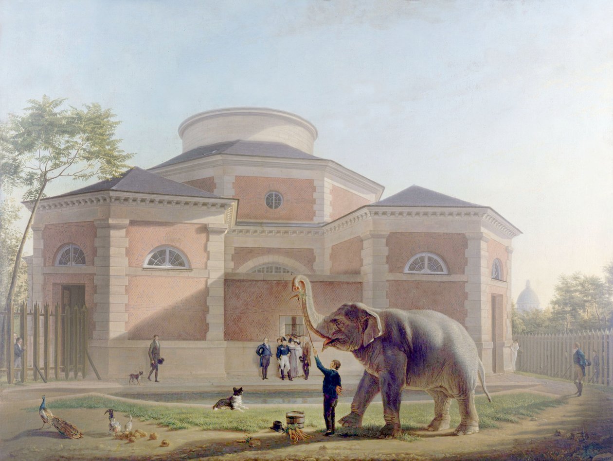 Rotunda w Jardin des Plantes, Paryż, ok. 1810 (malarstwo) autorstwa French School