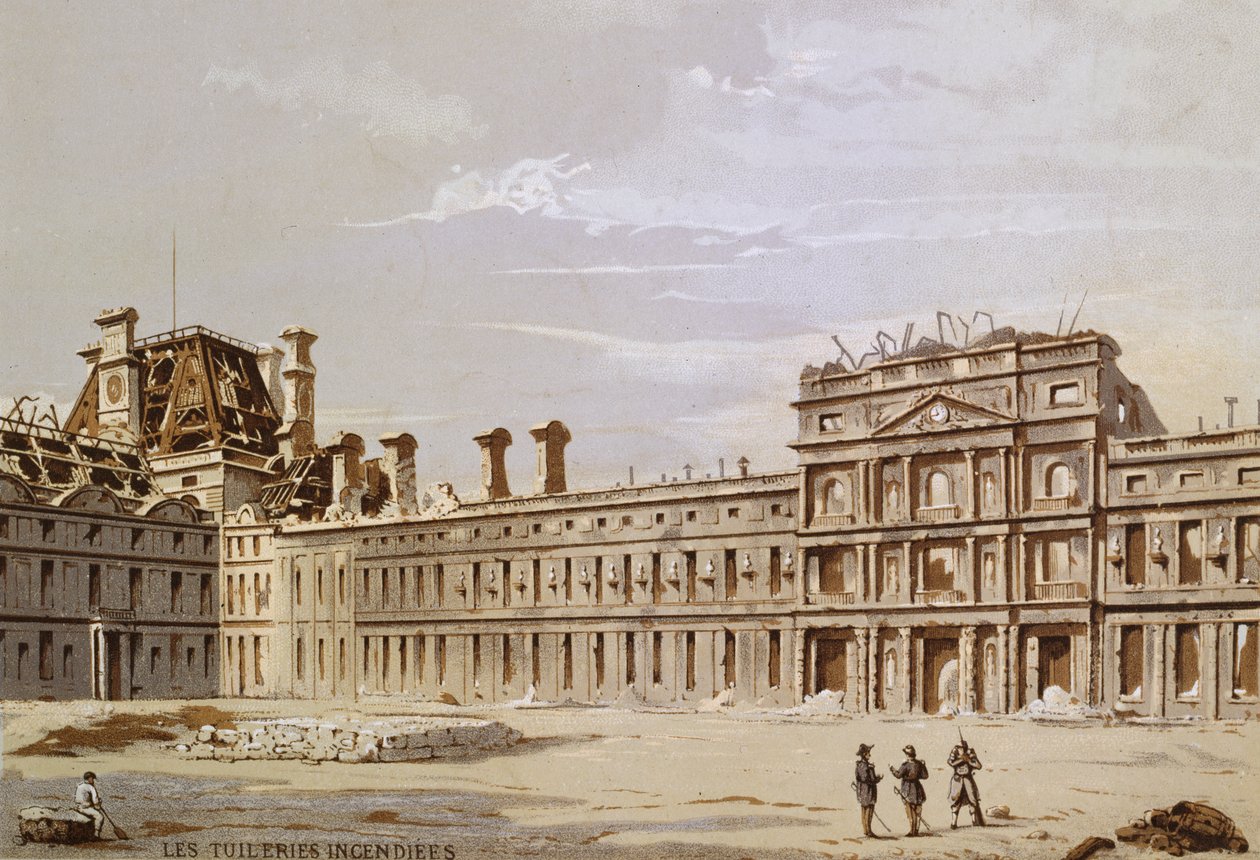 Ruiny Tuileries autorstwa French School