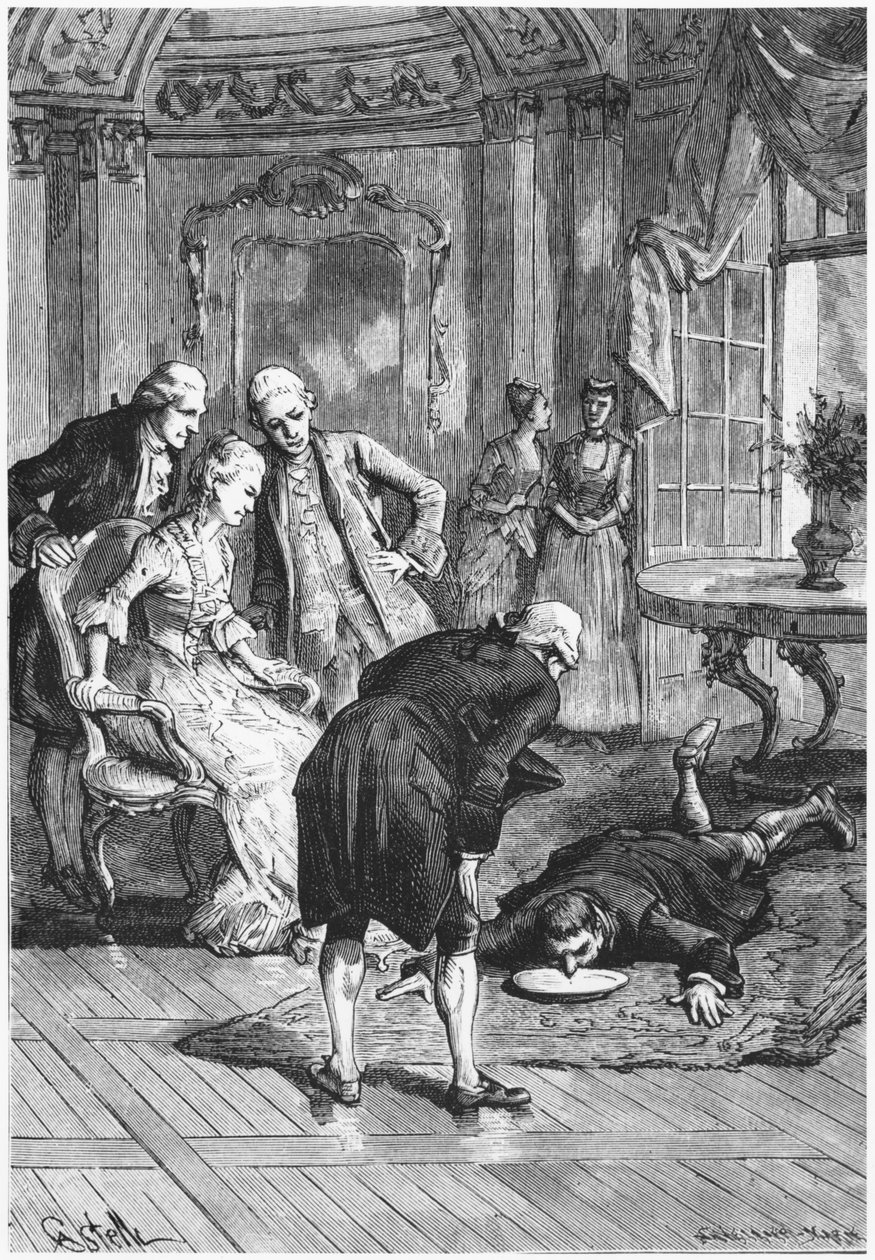 Lunatyk Victor i markiz Puysegur w Madame de Montessons, ilustracja z Les Mysteres de la Science Louisa Figuiera (1819-94) 1886 autorstwa French School