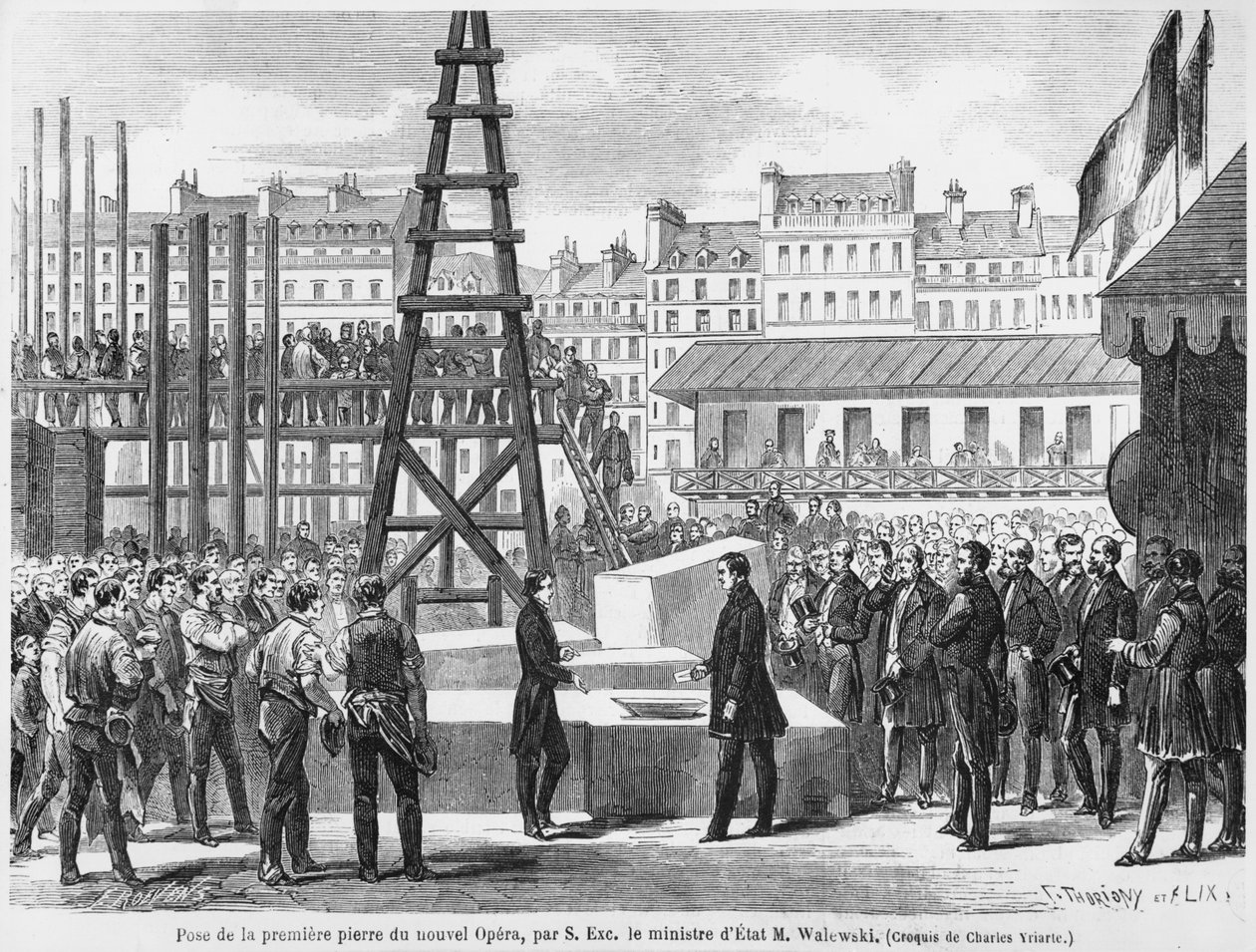 Minister stanu Walewski wmurowanie kamienia węgielnego pod nową operę paryską, 21 lipca 1862 r. autorstwa French School