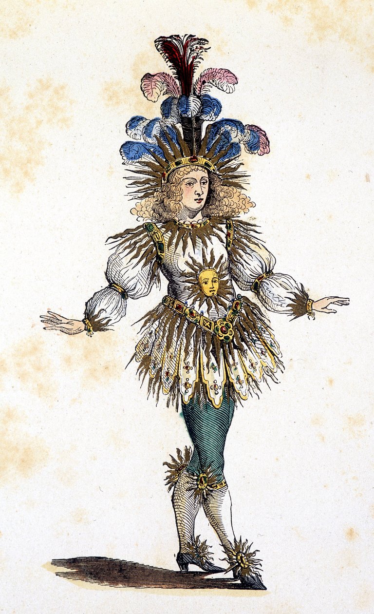 Król Słońca w kostiumie teatralnym. sd. XVIII wiek autorstwa French School
