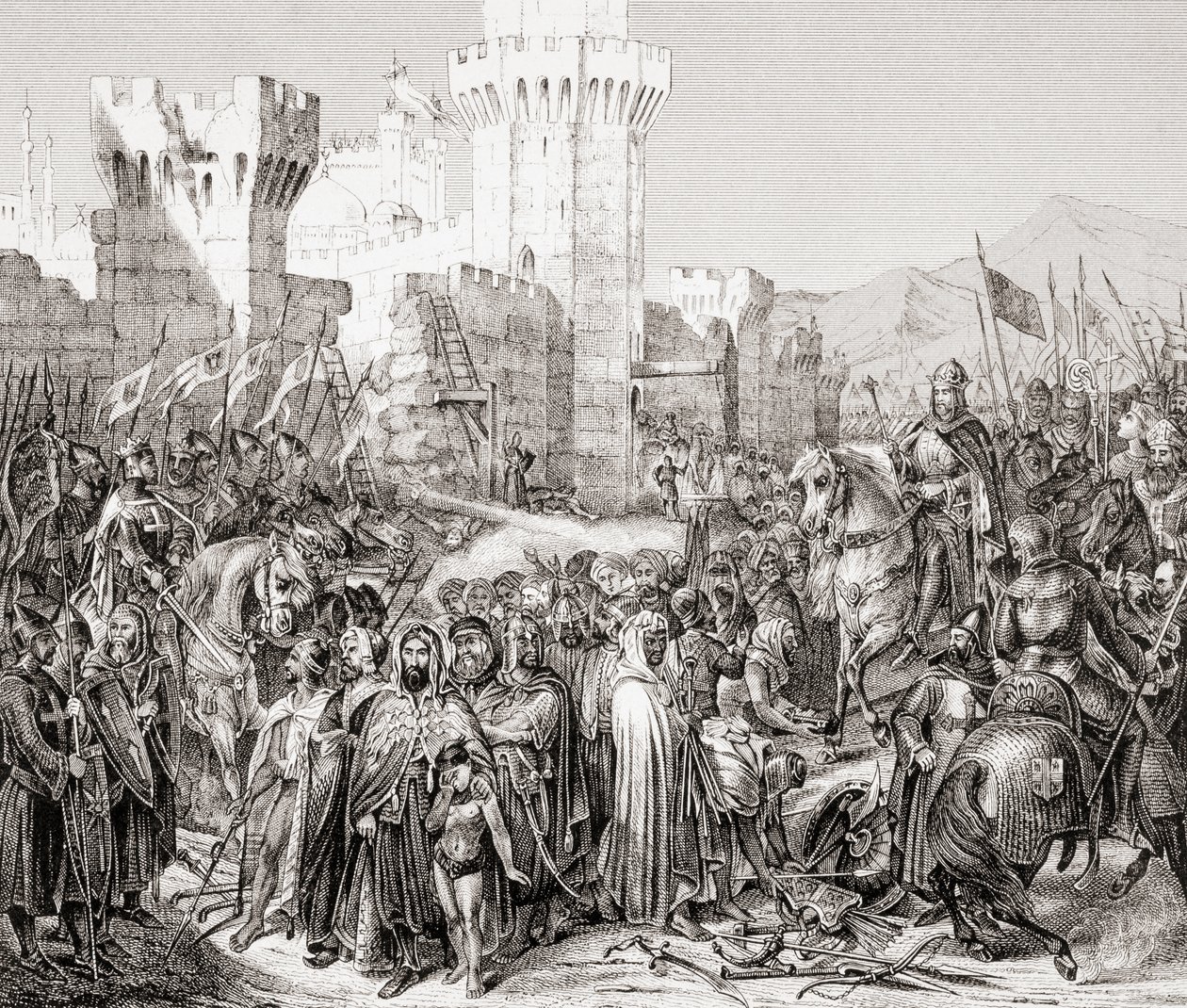 Poddanie Akki Filipowi II francuskiemu, zwanemu Filipem Augustem, podczas III krucjaty, z L