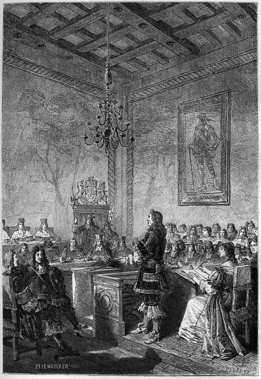 Proces Lorda Williama Russella (1639-1683) - grawerowanie z „Historii Anglii, od najdawniejszych czasów” Francois Guizot 1877 autorstwa French School