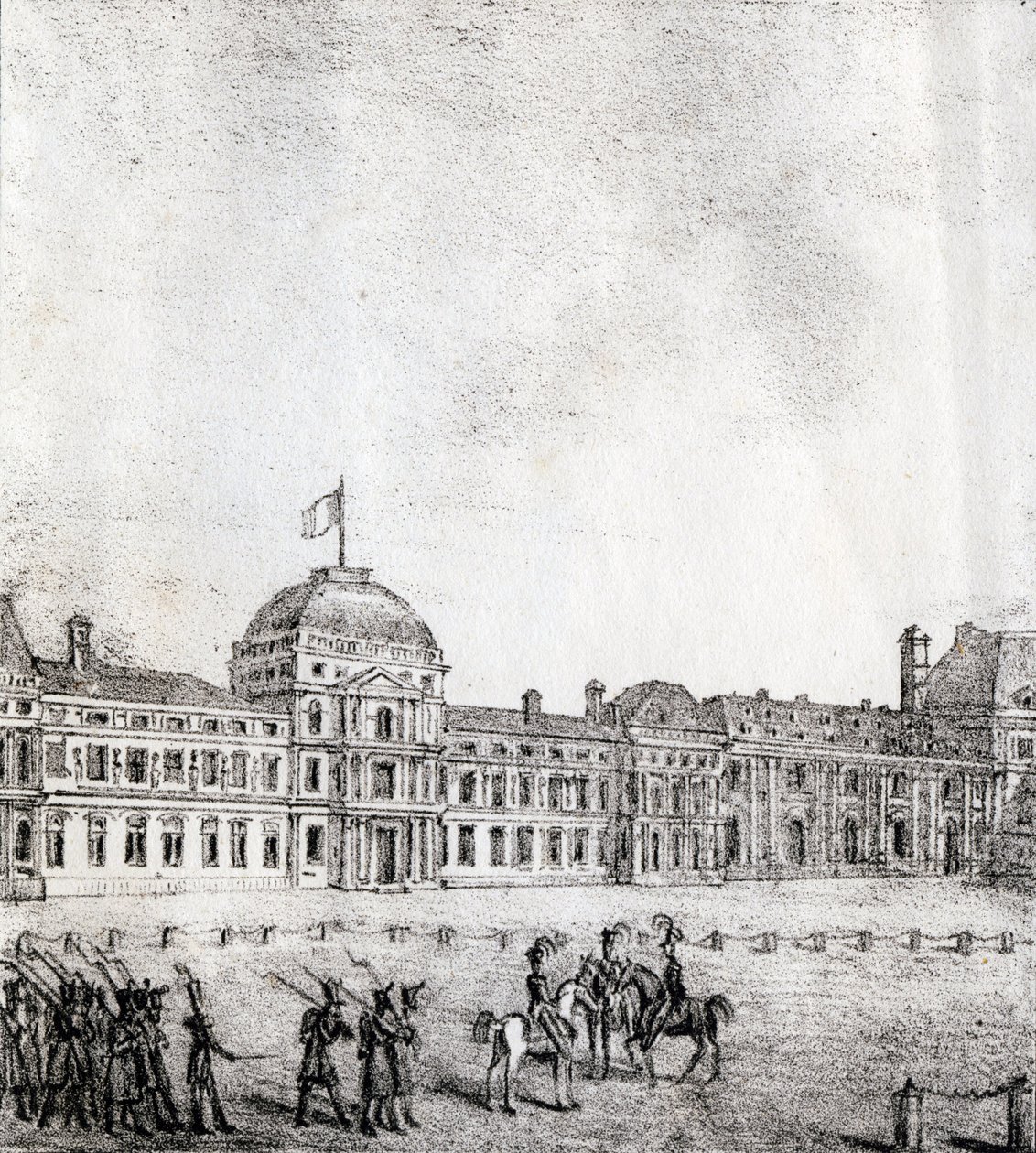 Tuileries - "Alfabet Malowniczy des Monumens de Paris" ok. 1840 (rycina) autorstwa French School
