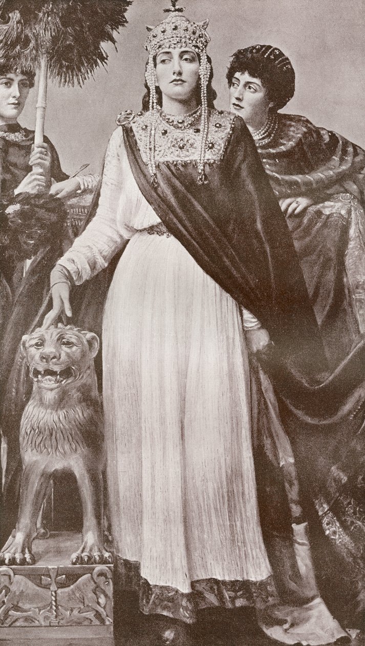 Teodora I, ok. 500 - 548. Cesarzowa Cesarstwa Rzymsko-Bizantyjskiego i żona cesarza Justyniana I. Z Harmsworth History of the World wydanej w 1908 roku. autorstwa French School