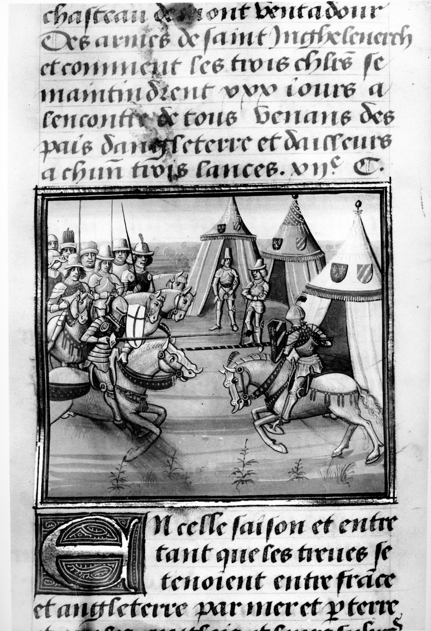 Turniej trzydziestodniowy, z Froissarts Chronicle autorstwa French School