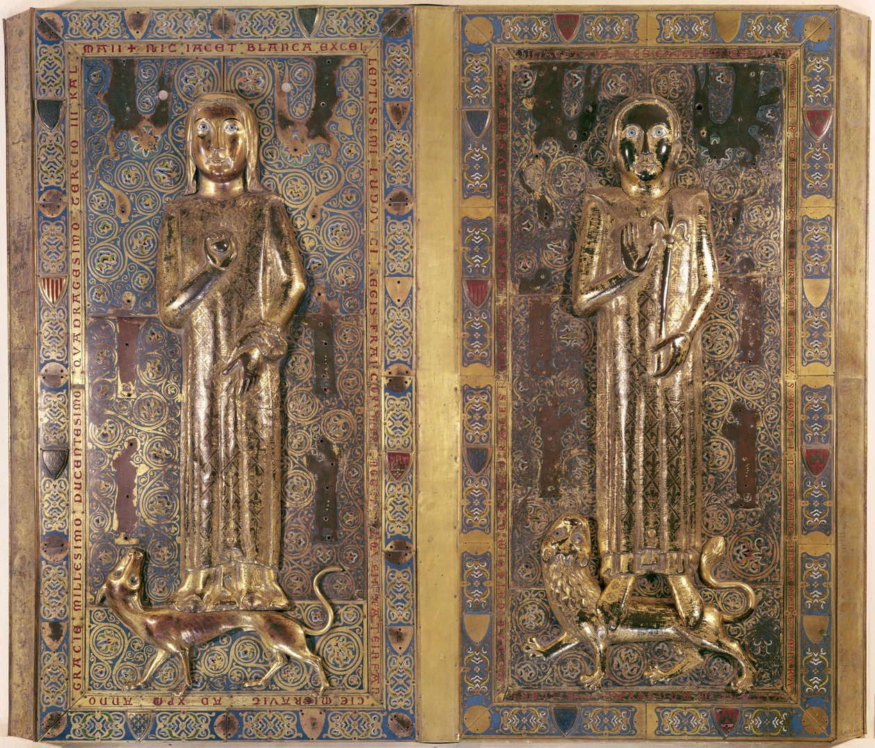 Grób Jeana (1234-50) i Blanche (1234-50) z Francji, dzieci Ludwika IX (1214-70) i Małgorzaty z Prowansji (złoto i emalia) autorstwa French School