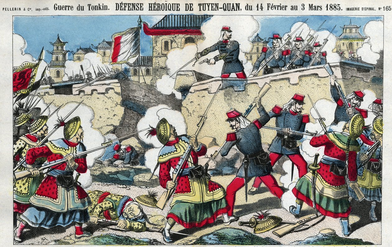 Wojna Tonkińska: obrona Tuyen Quan (Tuyen-Quan), Wietnam od 14 lutego do 3 marca autorstwa French School