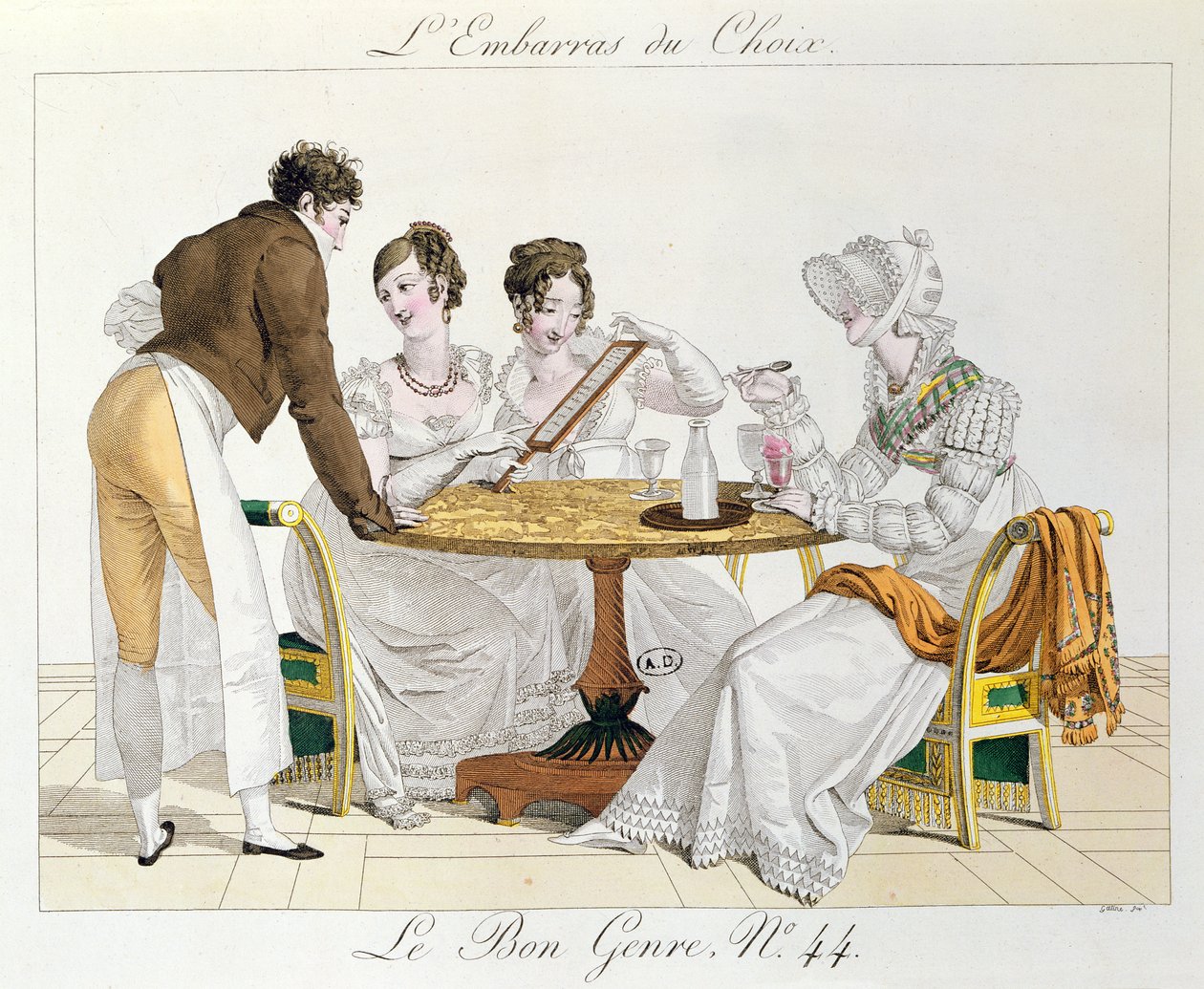 Zbyt duży wybór, płyta 44 z gatunku Le Bon, 1827 autorstwa French School