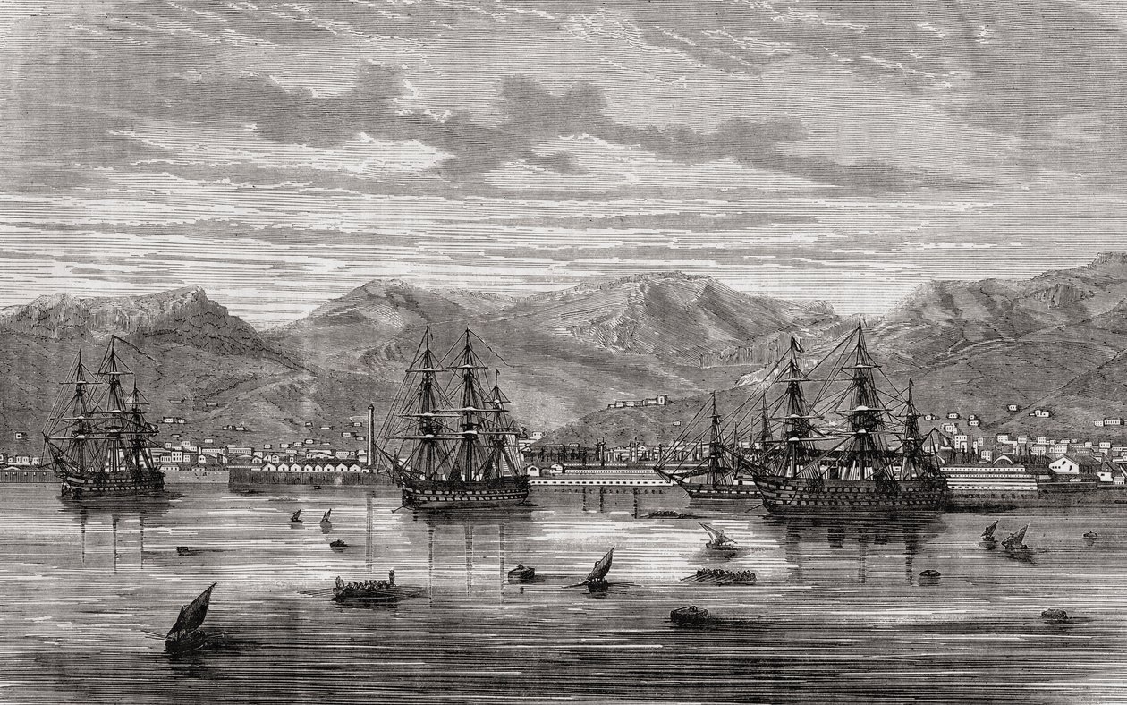 Tulon w XVIII wieku, z „Histoire de la Revolution Francaise” Louisa Blanca (1811-82) autorstwa French School
