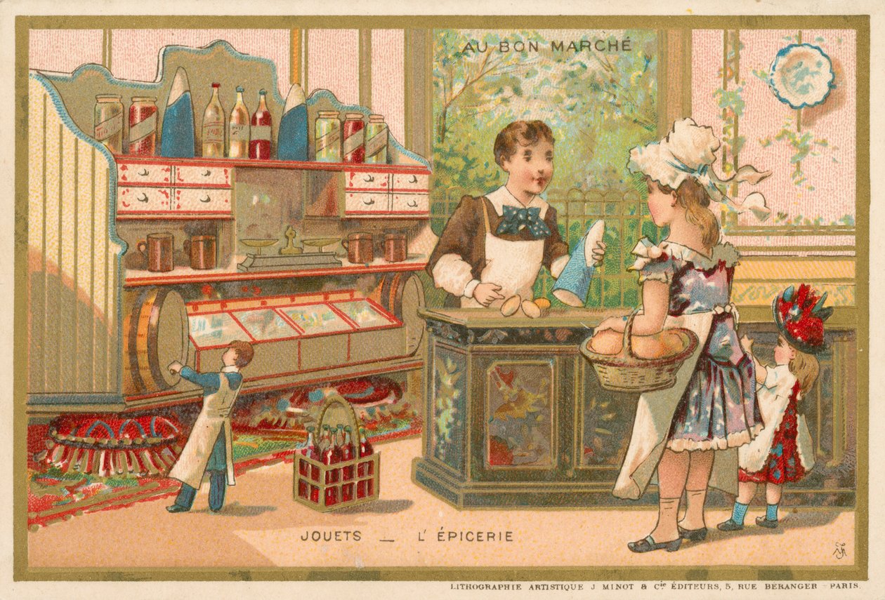 Zabawki - sklep spożywczy (chromolitho) autorstwa French School