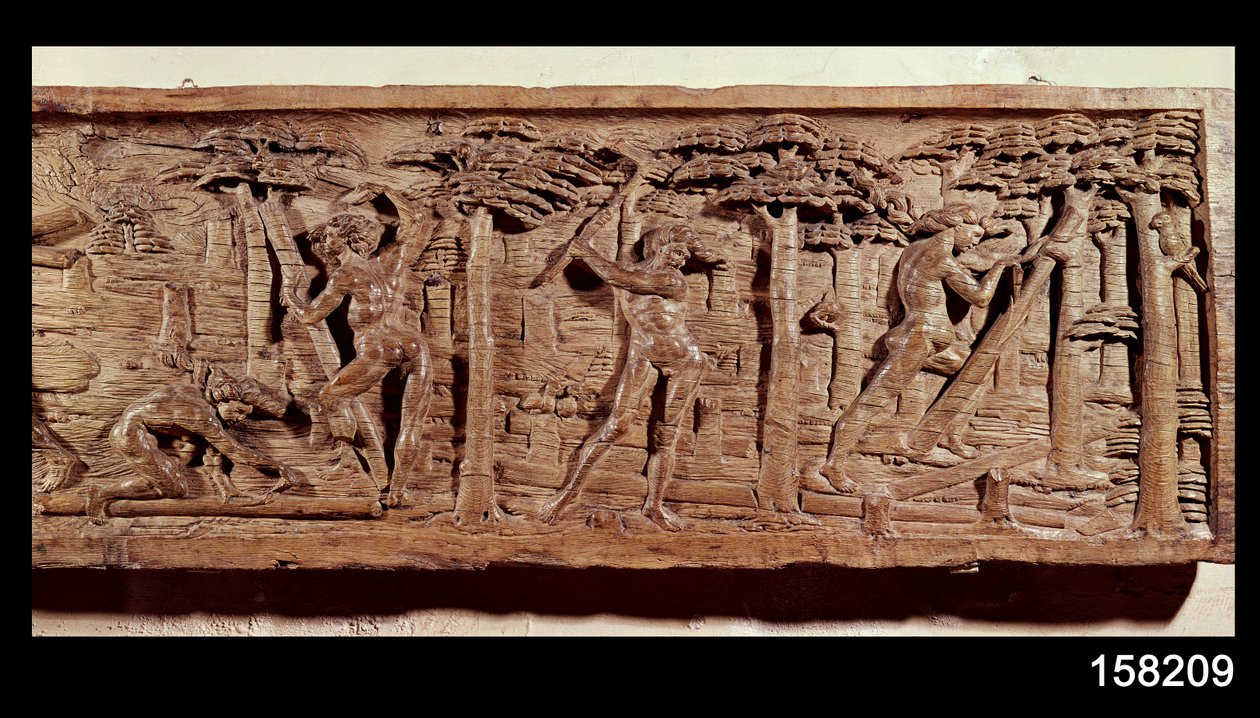 Handel drewnem z Brazylii, ok. 1550 (drewno) autorstwa French School