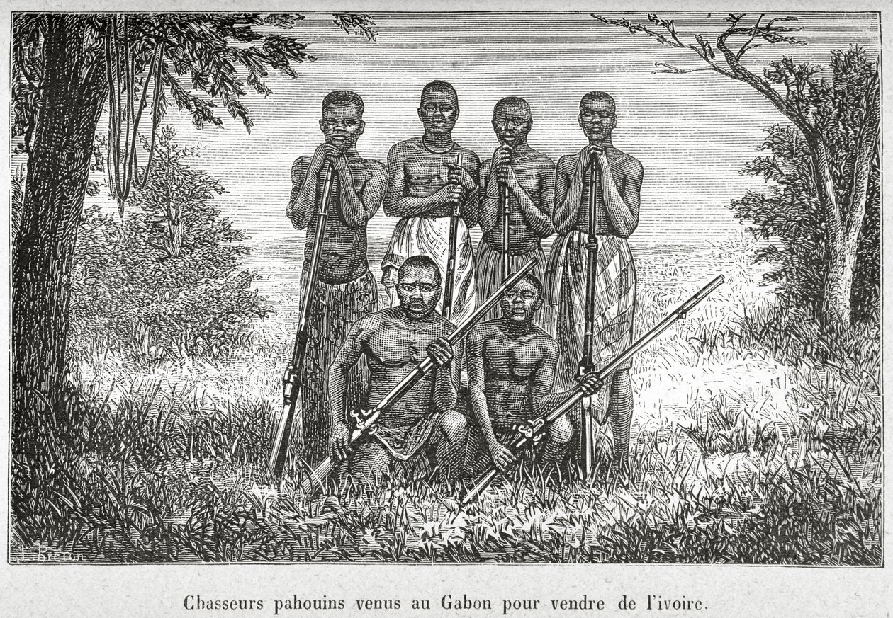 Tradycyjny strój rdzennej ludności Gabonu, ilustracja z „L