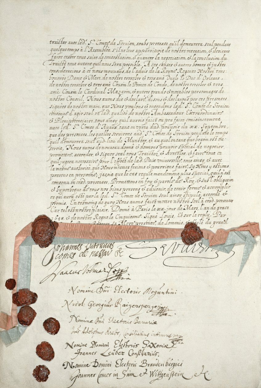 Traktat westfalski, podpisany w Munster, 24 października 1648 (patrz 211403) autorstwa French School