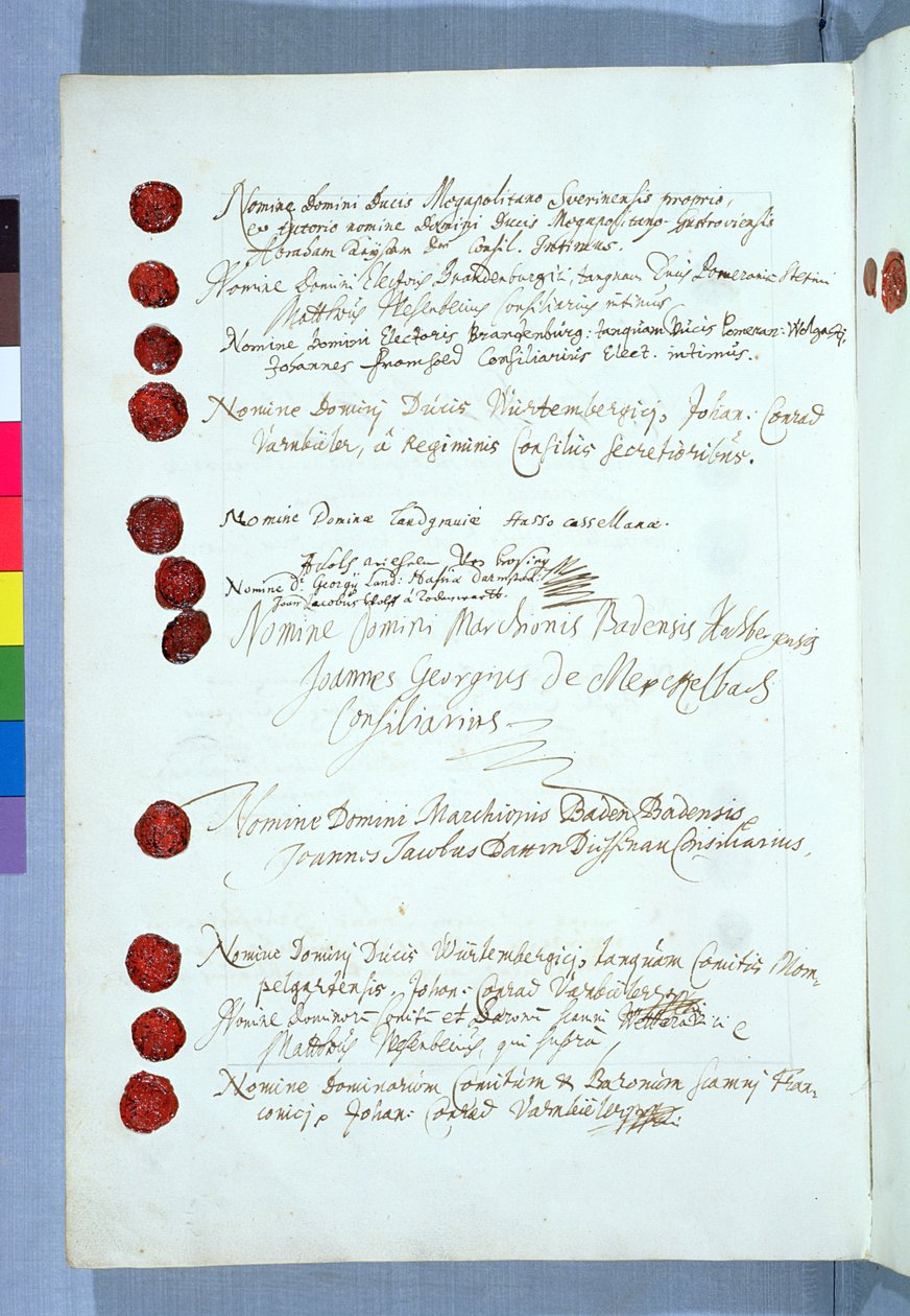 Traktat westfalski podpisany w Munster 24 października 1648 (patrz 212750) autorstwa French School