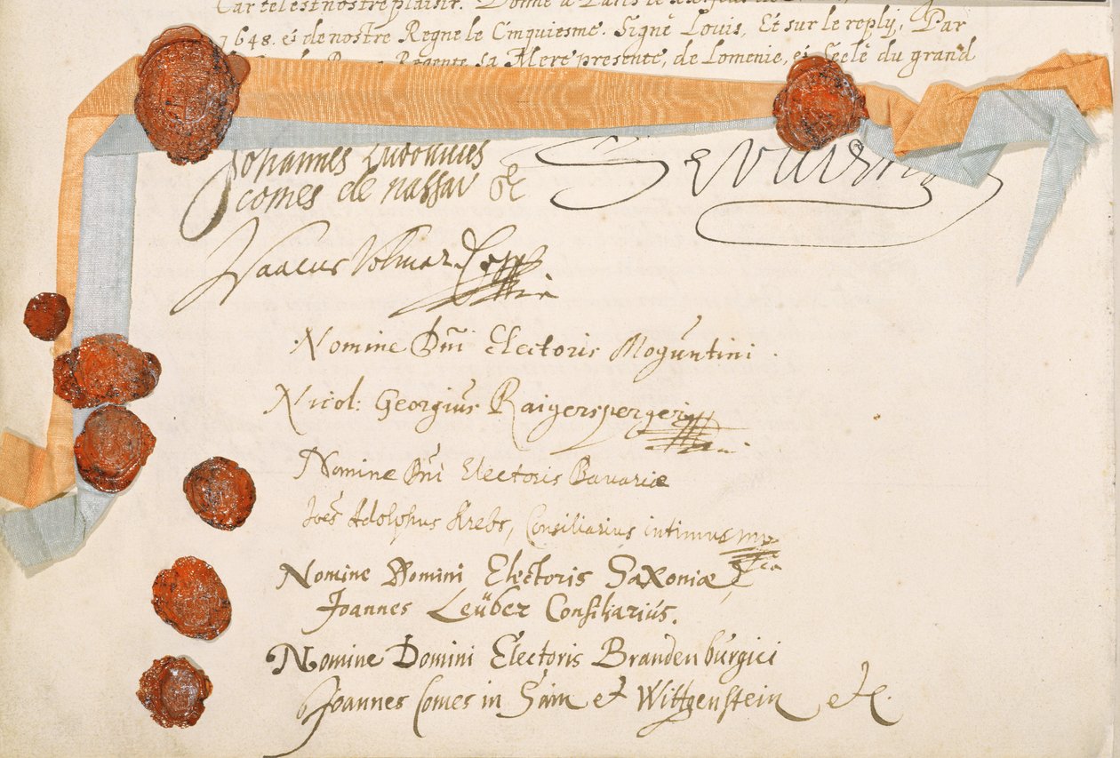 Traktat westfalski podpisany w Munster 24 października 1648 (patrz 212750) autorstwa French School