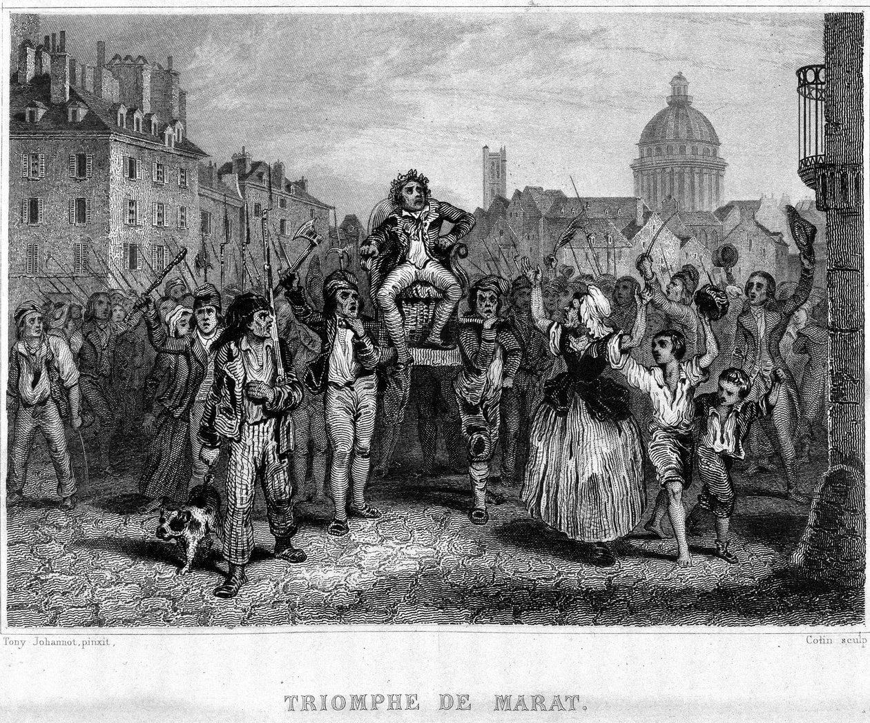 Triumph of Marat - w „”Revolution francaise”” Thiersa. 19 wiek autorstwa French School