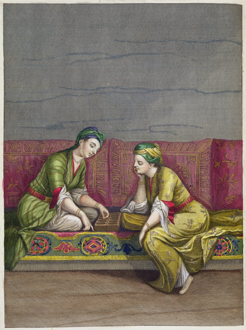 Tureckie dziewczyny grające w mangalę, XVIII wiek autorstwa French School