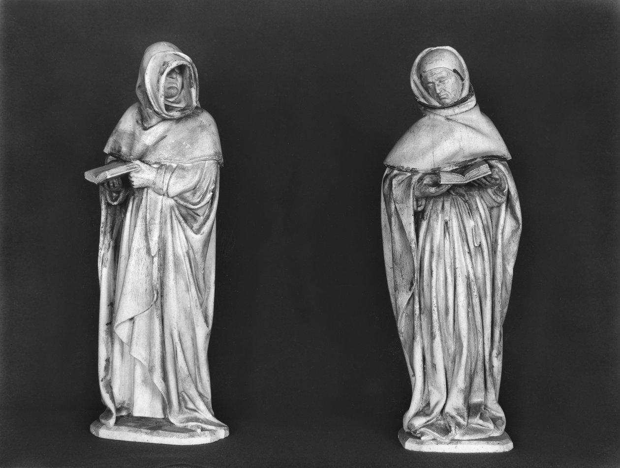 Dwóch żałobników, z grobu księcia Jean de Berry (1340-1416) c.1450-53 (alabaster) autorstwa French School