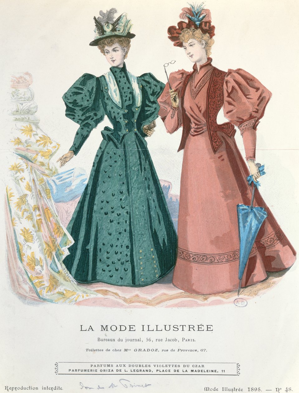 Dwie kobiety, z La Mode Illustrée, 1895 autorstwa French School