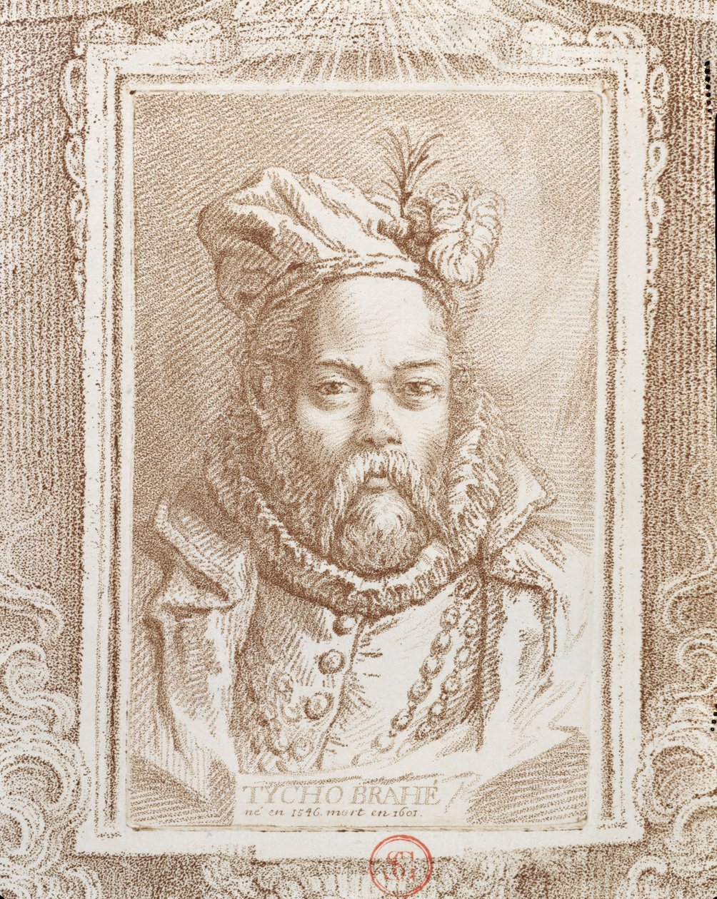 Tycho Brahe (1546-1601), ilustracja z Histoire des Mathematiciens autorstwa Alexandre