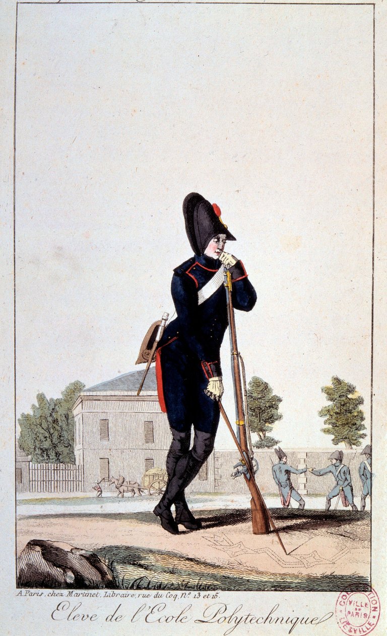 Mundur: uczeń Szkoły Politechnicznej w XIX wieku. Druki z XIX wieku. Paryż, Muzeum Carnavalet autorstwa French School