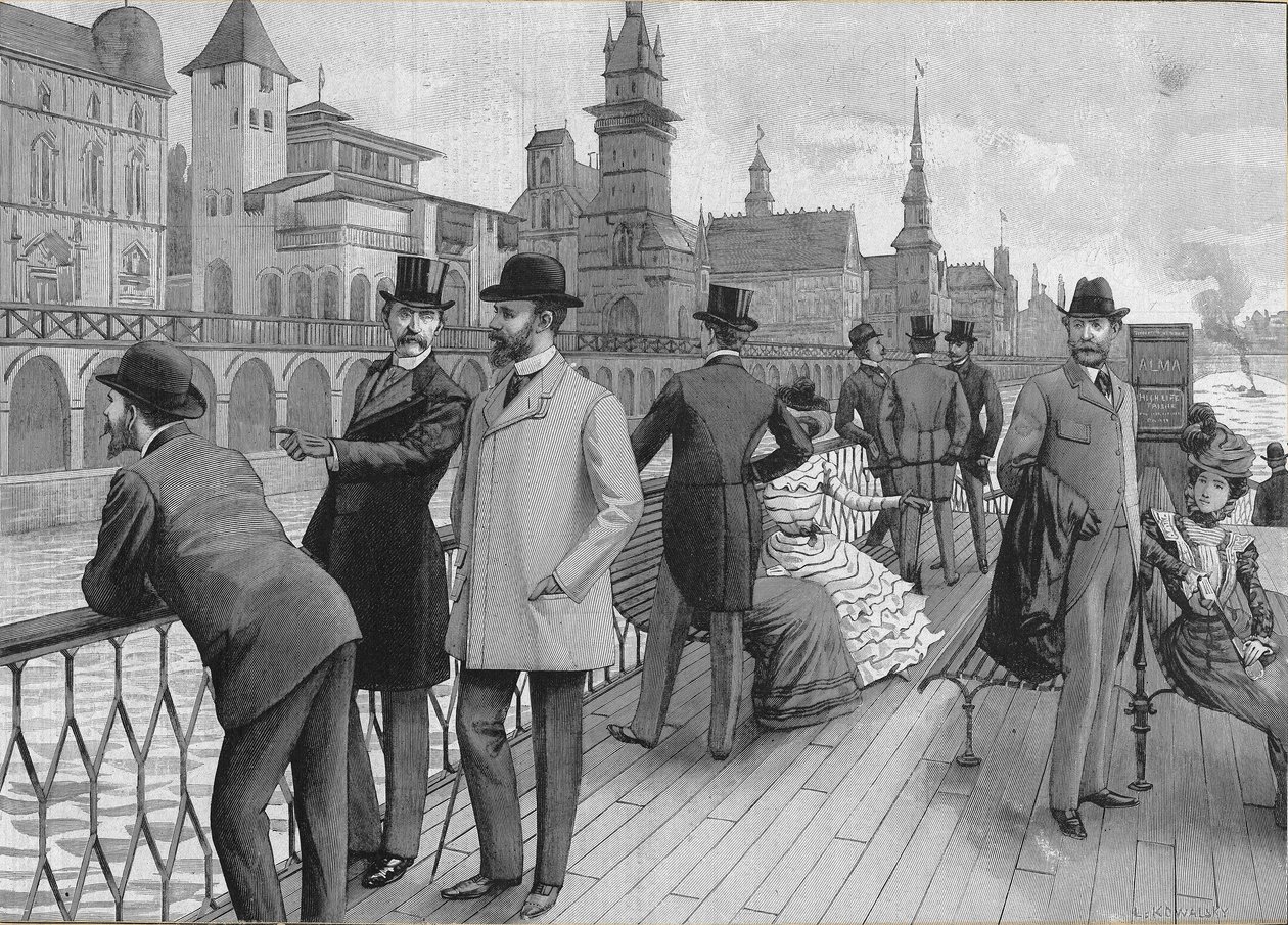 Wystawa Powszechna 1900 w Paryżu: ulica narodów. autorstwa French School