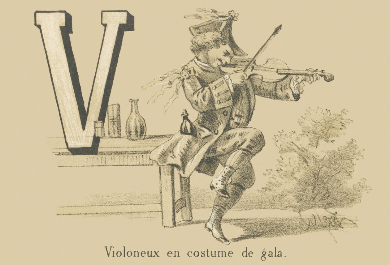 V: Skrzypek w kostiumie galowym autorstwa French School
