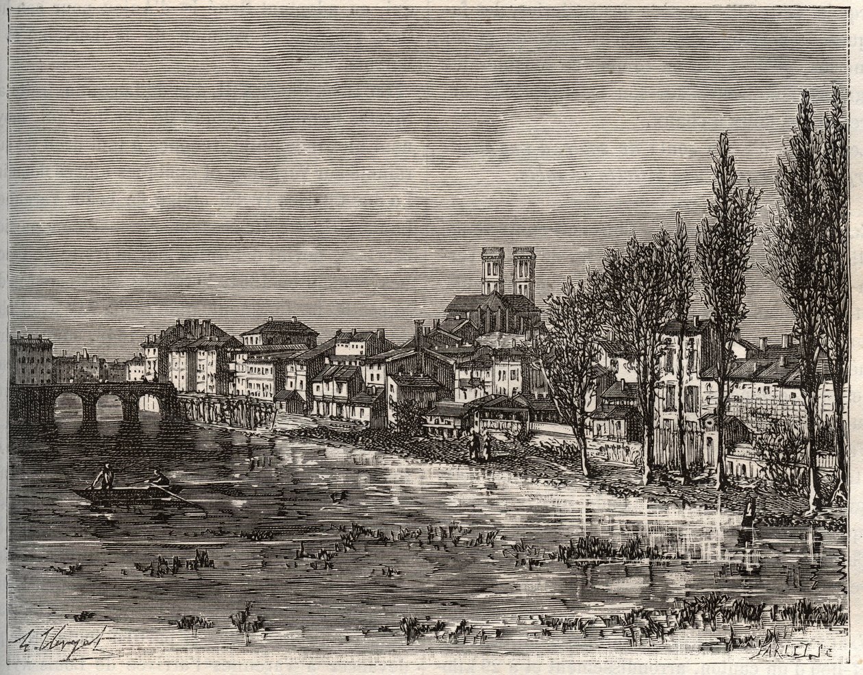 Verdun - Morbihan w Bretanii - rycina w „La France illustrée: geografia, historia, administracja statystyczna” autorstwa V.A. Malt-Browna. 1884 autorstwa French School