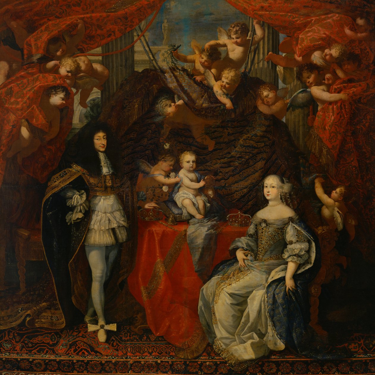 Wiktor Amadeusz II (1666-1732) książę Sabaudii z żoną Anną orleańską i rodziną autorstwa French School