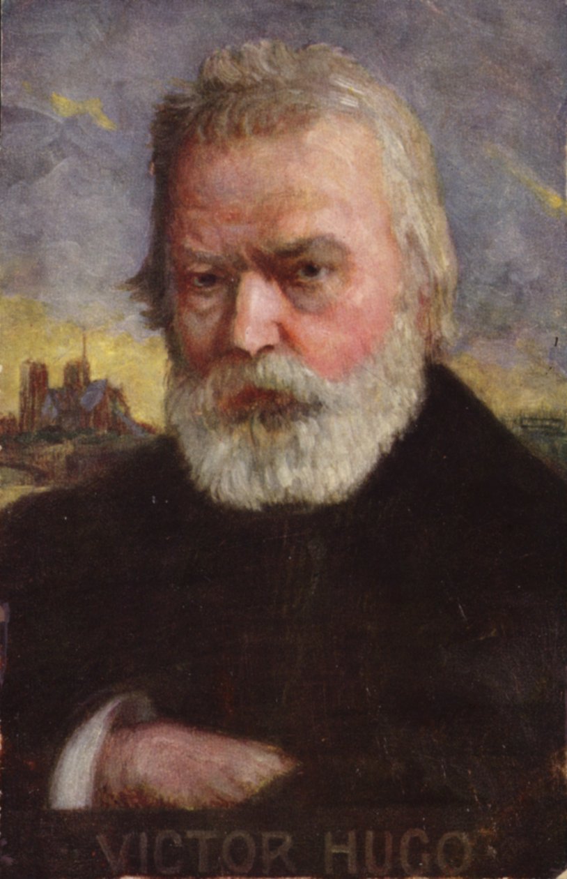 Victor Hugo (1802-1885), francuski poeta, powieściopisarz i dramaturg (kolorowa litografia) autorstwa French School