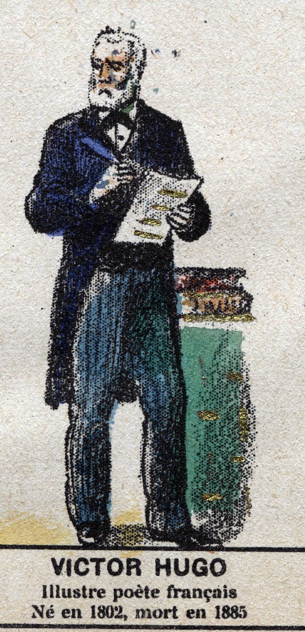 Victor Hugo (1802-1885), francuski pisarz. W „”Galeriede Kings and Queens of France oraz znamienitych postaci z lat 1643-1895””Obraz epinal. autorstwa French School
