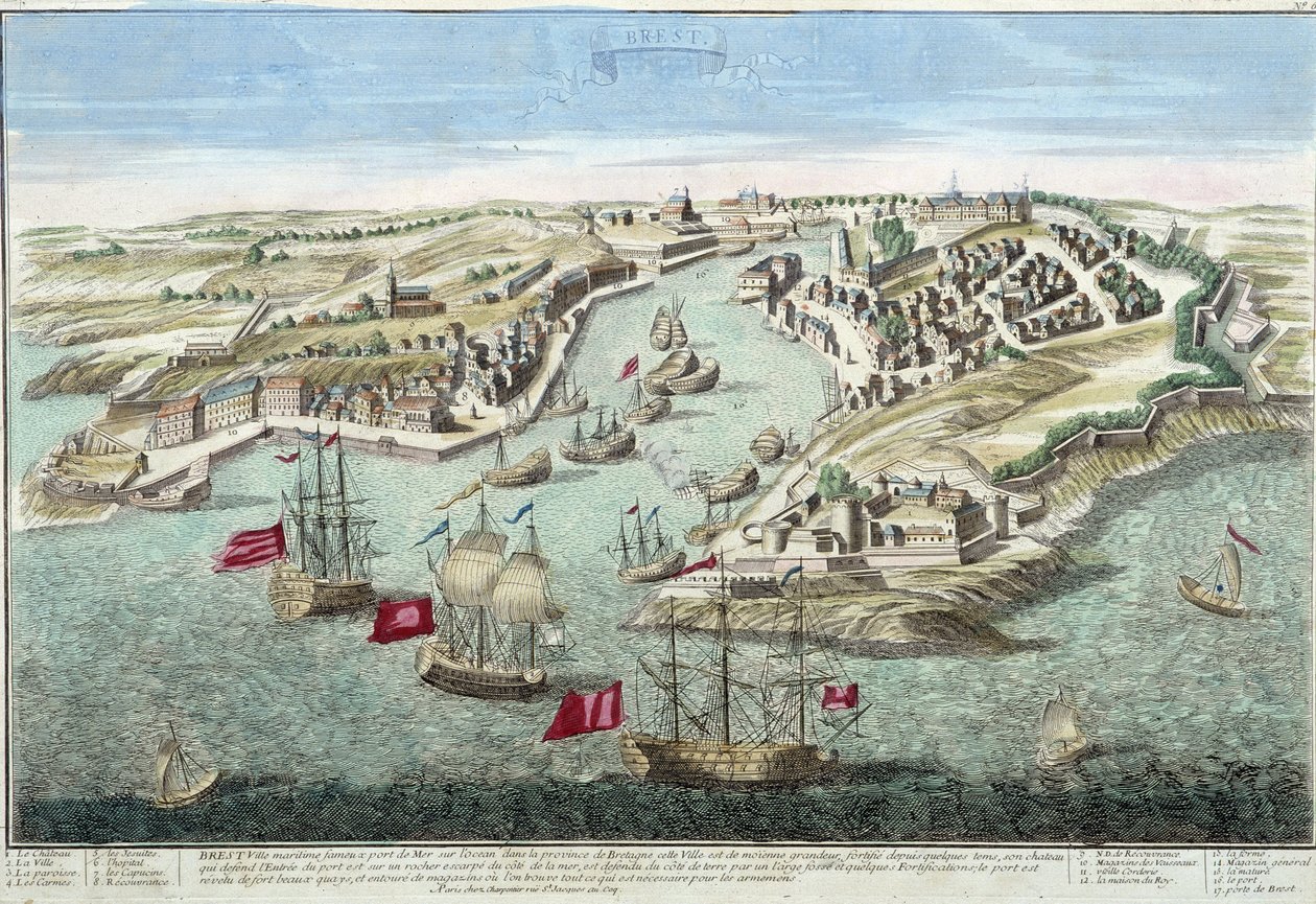 Widok Brześcia w XVIII wieku. autorstwa French School