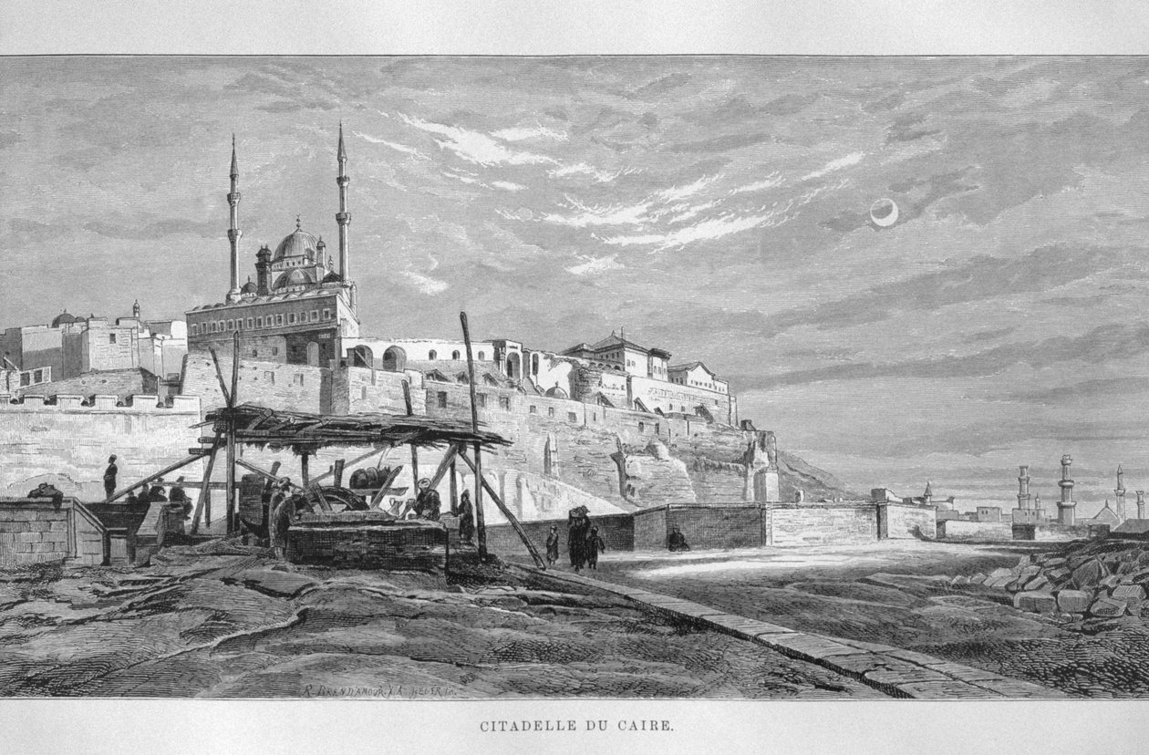 Widok Cytadeli Kairskiej z LEgypte autorstwa Georga Moritza Ebersa, 1881 r. autorstwa French School