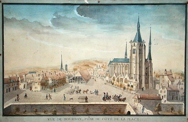 Widok Dourdana przez więźnia, ok. 1800 (wc na papierze) autorstwa French School