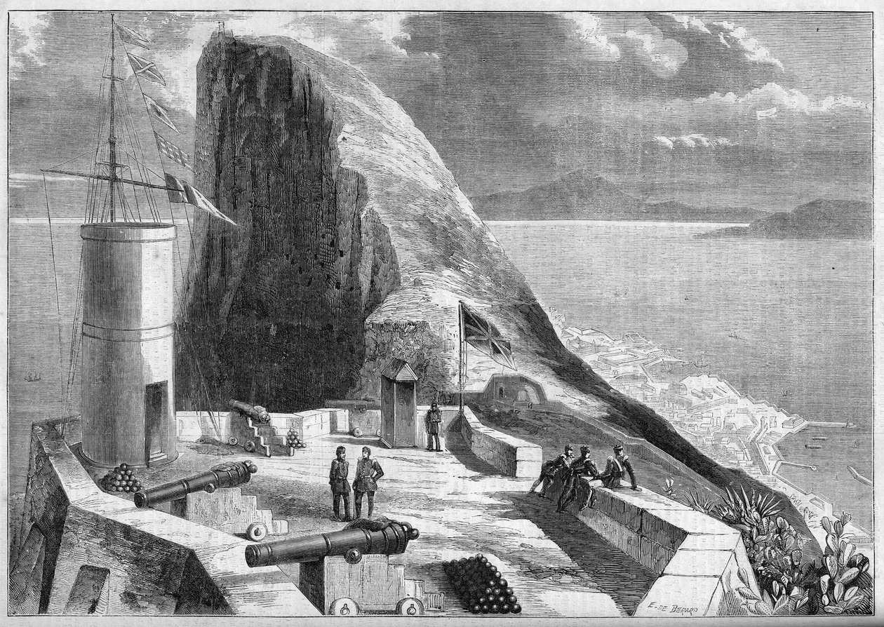 Widok Gibraltaru z Wieży Sygnałowej autorstwa French School