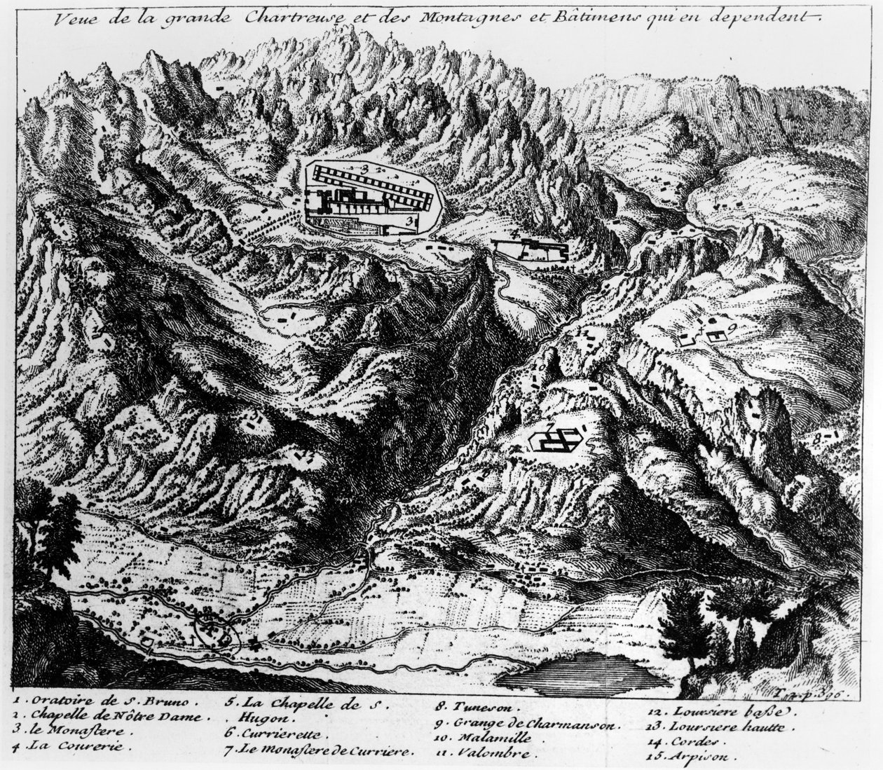 Widok na La Grande Chartreuse autorstwa French School