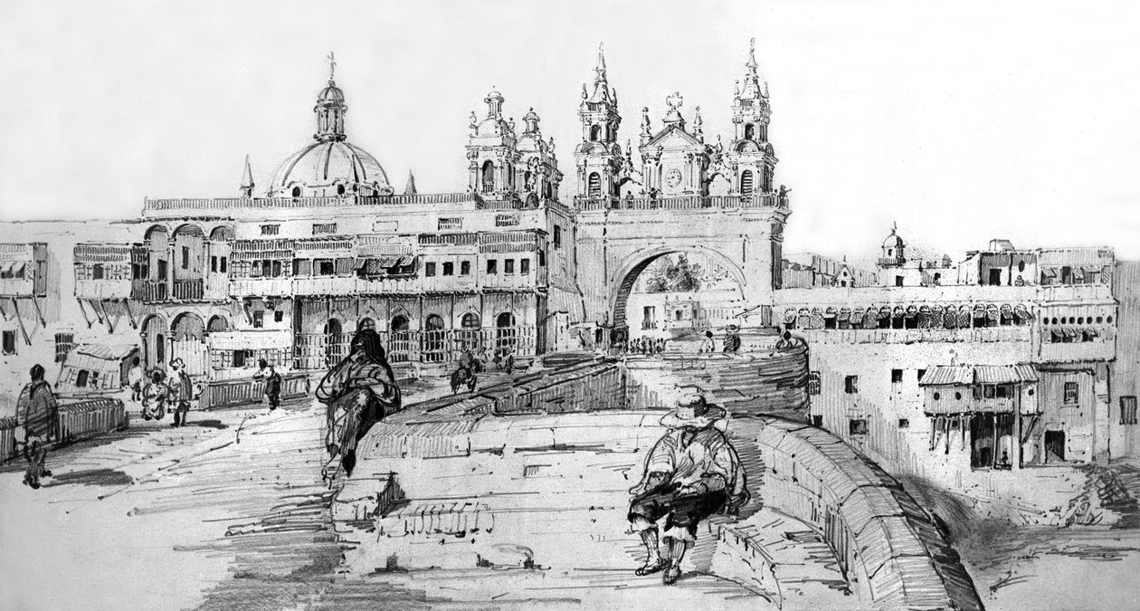 Widok Limy, Peru, ok.1850 (rycina) autorstwa French School