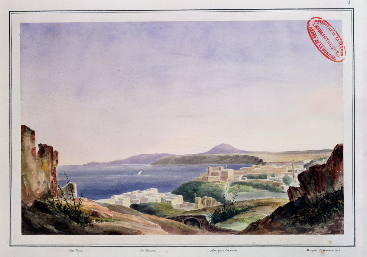 Widok Oranu ze Starej Kasby, ok.1830 (wc na papierze) autorstwa French School