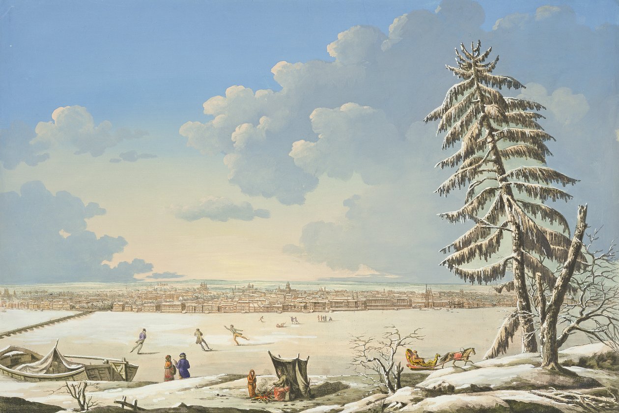 Widok Petersburga, wydana w Paryżu ok. 1850 r. (litografia ręcznie kolorowana) autorstwa French School