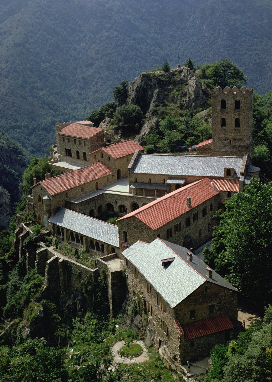 Widok na opactwo św. Marcina du Canigou autorstwa French School