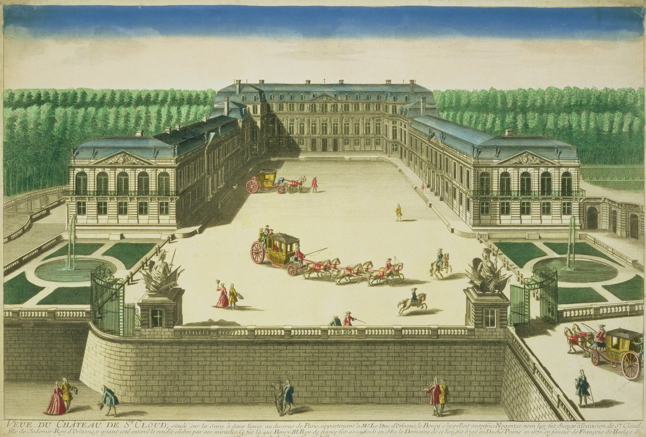Widok na zamek św. Chmury, rytowany przez Antoine Aveline (1691-1743) autorstwa French School