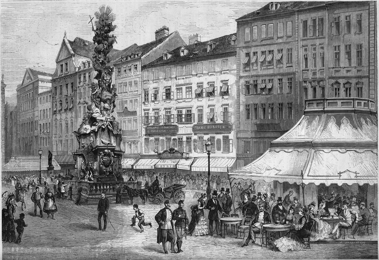 Widok na „Graben” w centrum Wiednia, Austria autorstwa French School